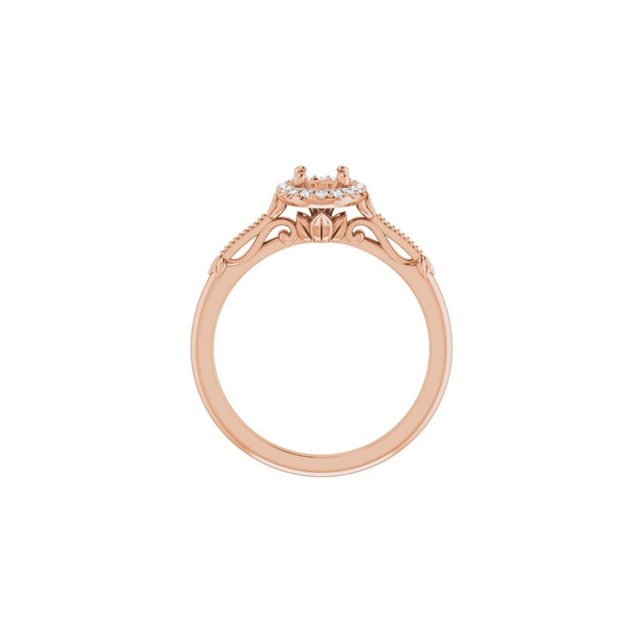 Oval Halo-Style Engagement Ring Semi-Mount - gallery - Series 124330