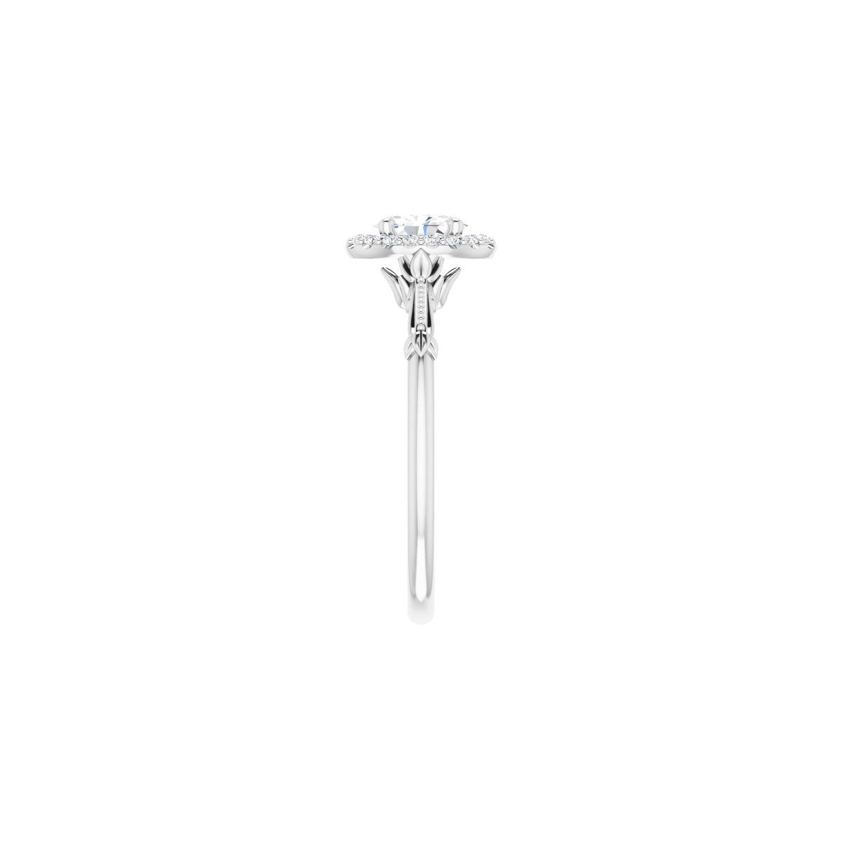 Oval Halo-Style Engagement Ring Semi-Mount - gallery - Series 124330