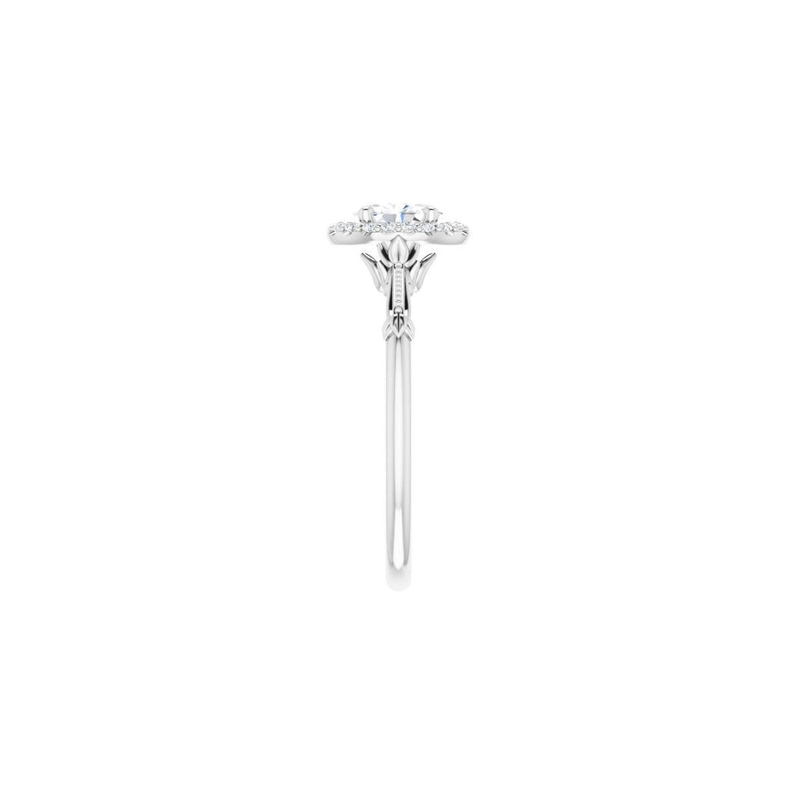 Oval Halo-Style Engagement Ring Semi-Mount - gallery - Series 124330