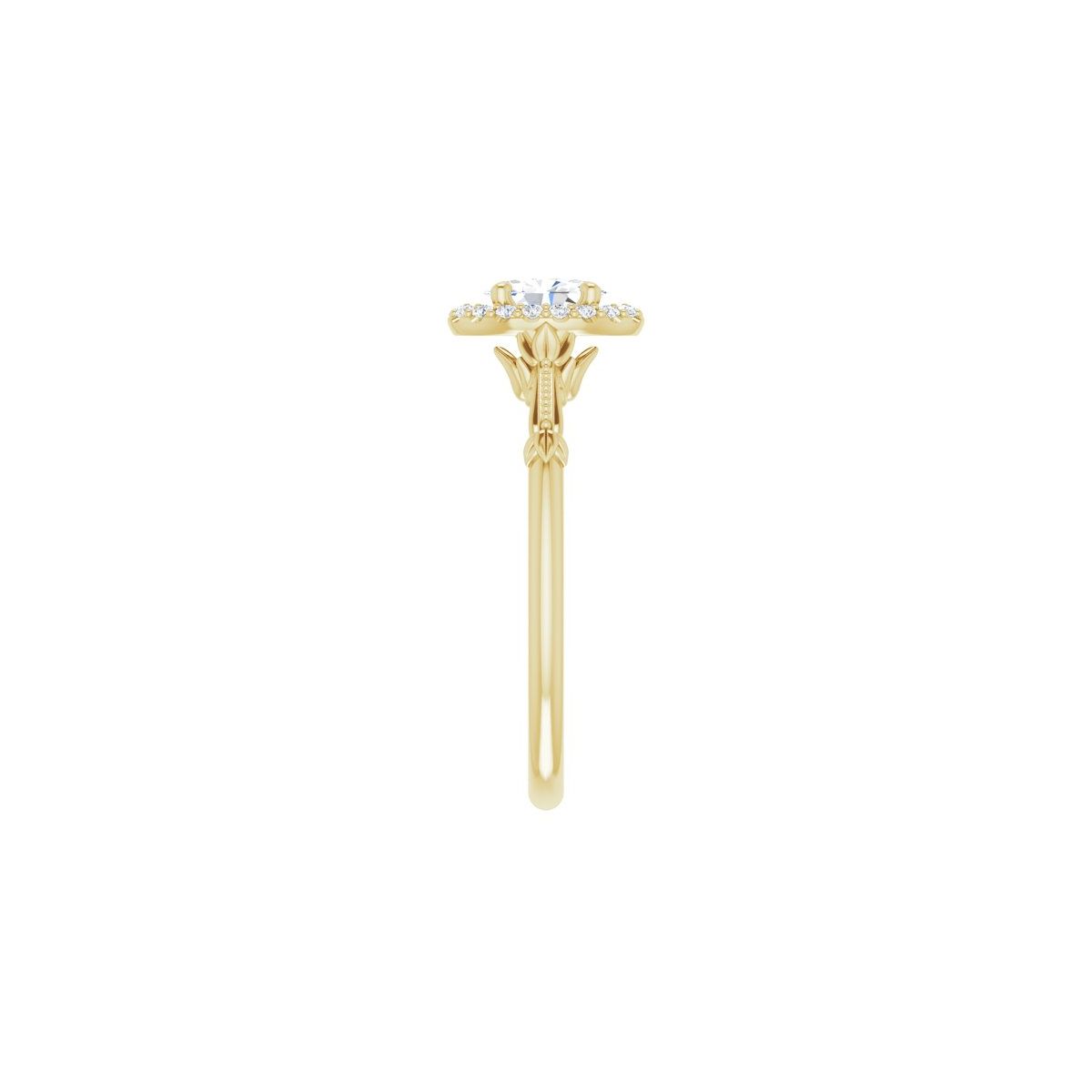Oval Halo-Style Engagement Ring Semi-Mount - gallery - Series 124330