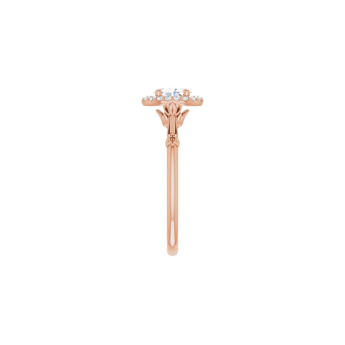 Oval Halo-Style Engagement Ring Semi-Mount - gallery - Series 124330