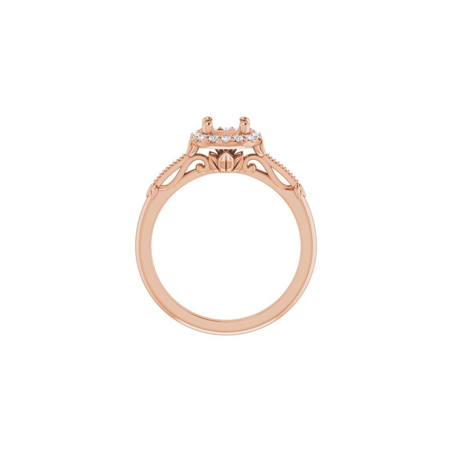 Cushion Halo-Style Engagement Ring Semi-Mount - gallery - Series 124330