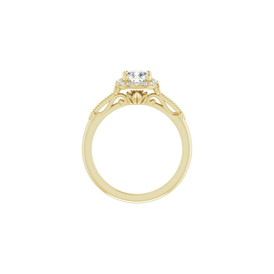 Cushion Halo-Style Engagement Ring Semi-Mount - gallery - Series 124330