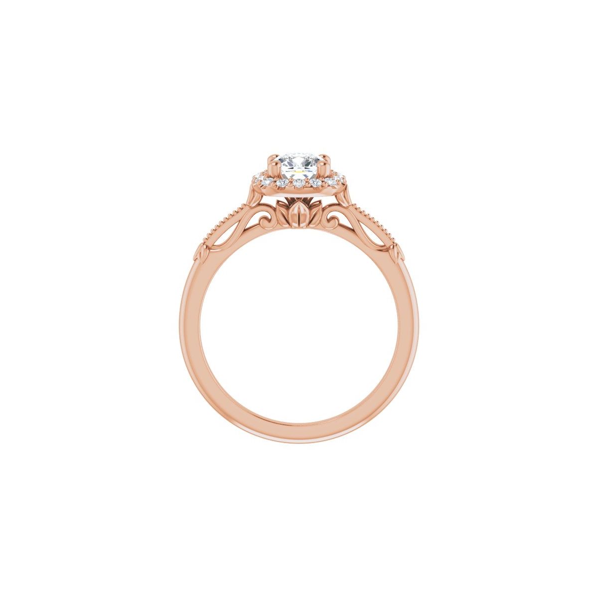 Cushion Halo-Style Engagement Ring Semi-Mount - gallery - Series 124330