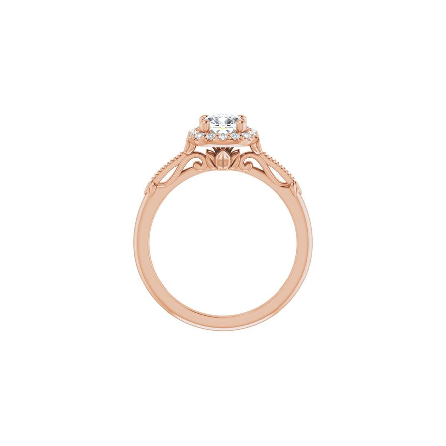 Cushion Halo-Style Engagement Ring Semi-Mount - gallery - Series 124330