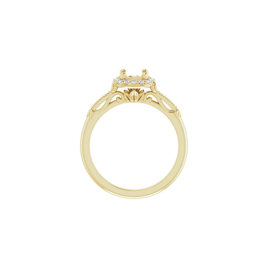 Cushion Halo-Style Engagement Ring Semi-Mount - gallery - Series 124330