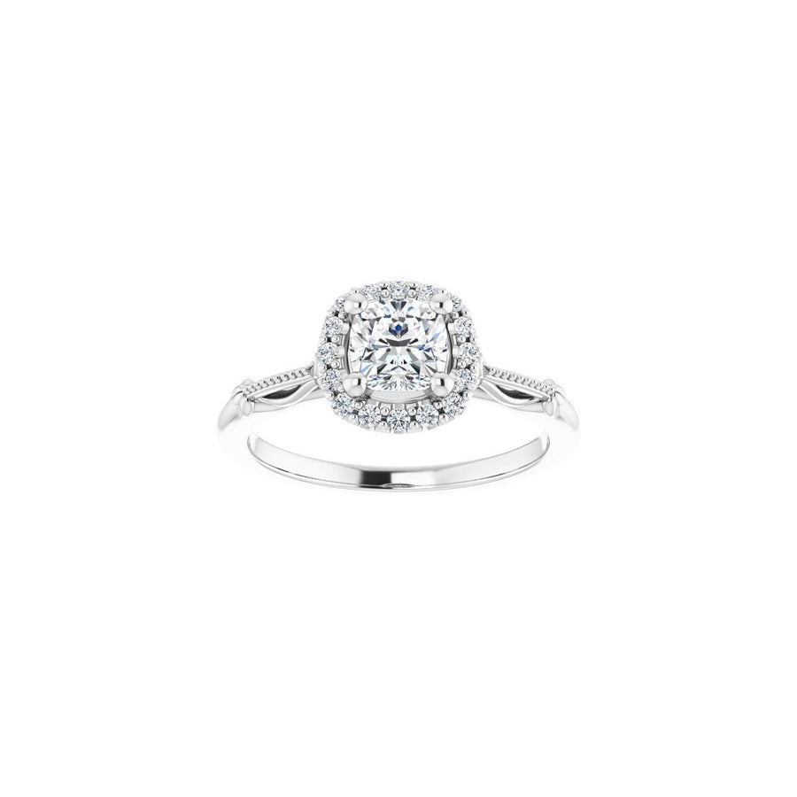 Cushion Halo-Style Engagement Ring Semi-Mount - gallery - Series 124330