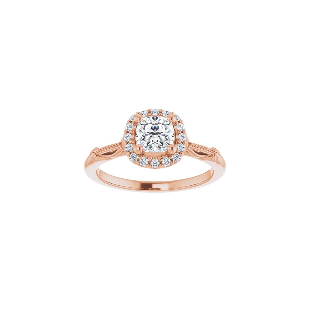 Cushion Halo-Style Engagement Ring Semi-Mount - gallery - Series 124330