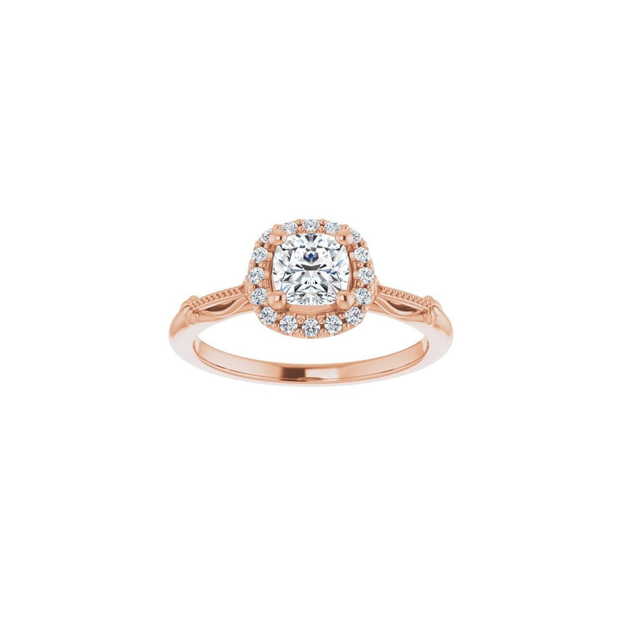 Cushion Halo-Style Engagement Ring Semi-Mount - gallery - Series 124330