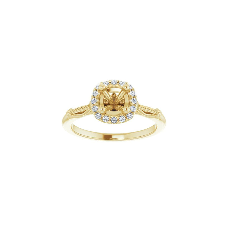 Cushion Halo-Style Engagement Ring Semi-Mount - gallery - Series 124330
