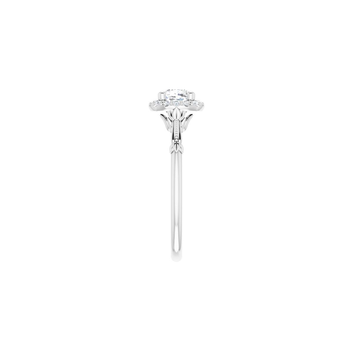 Cushion Halo-Style Engagement Ring Semi-Mount - gallery - Series 124330