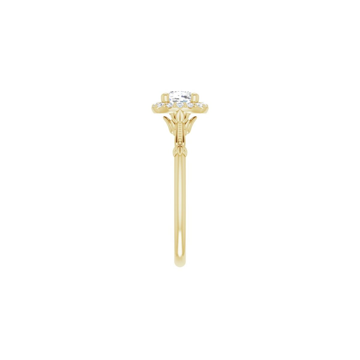 Cushion Halo-Style Engagement Ring Semi-Mount - gallery - Series 124330