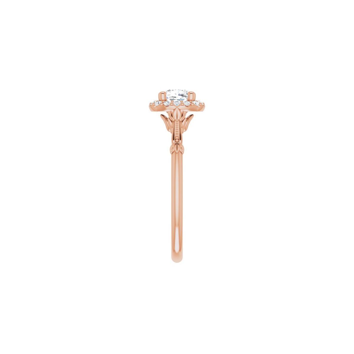 Cushion Halo-Style Engagement Ring Semi-Mount - gallery - Series 124330
