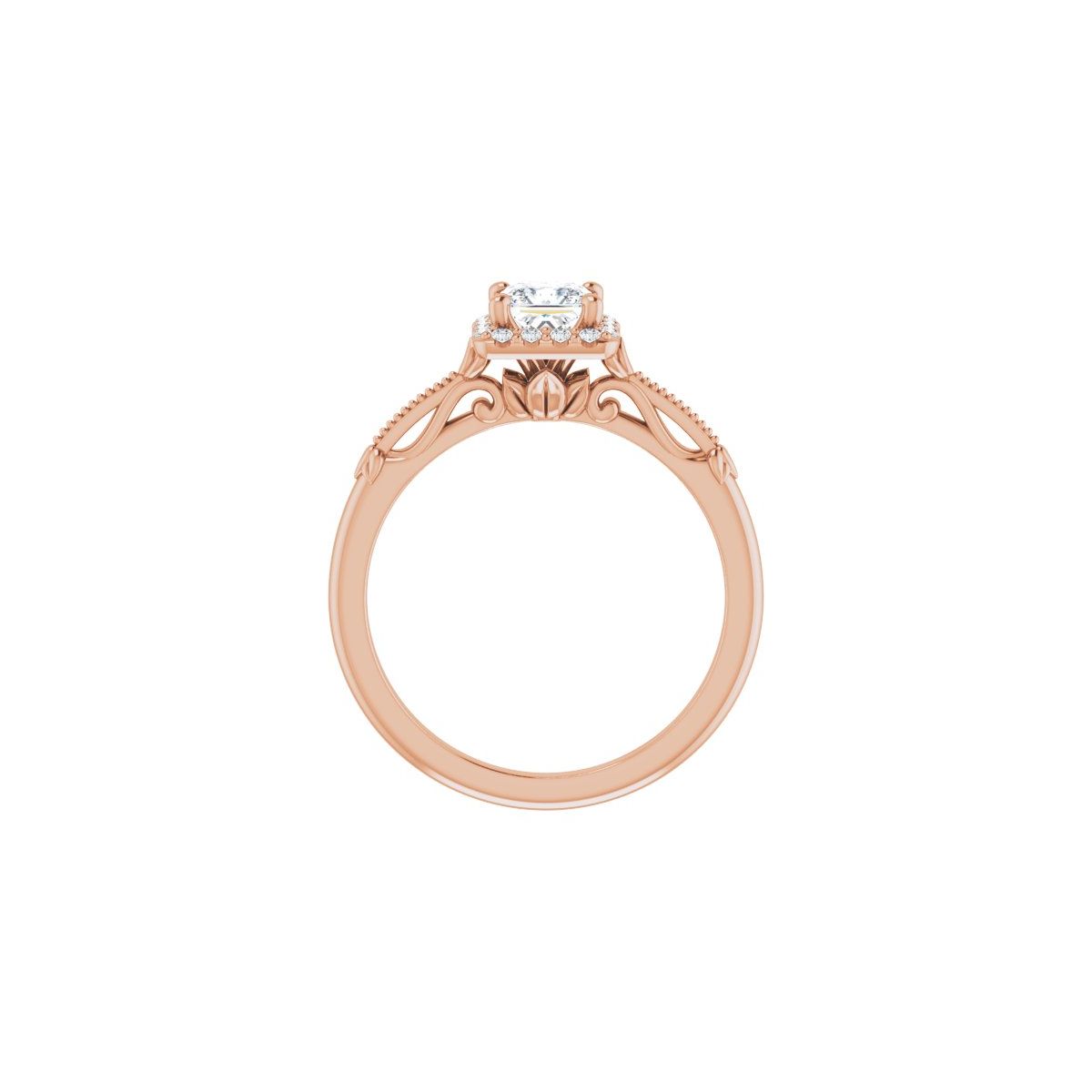 Square Halo-Style Engagement Ring Semi-Mount - gallery - Series 124330