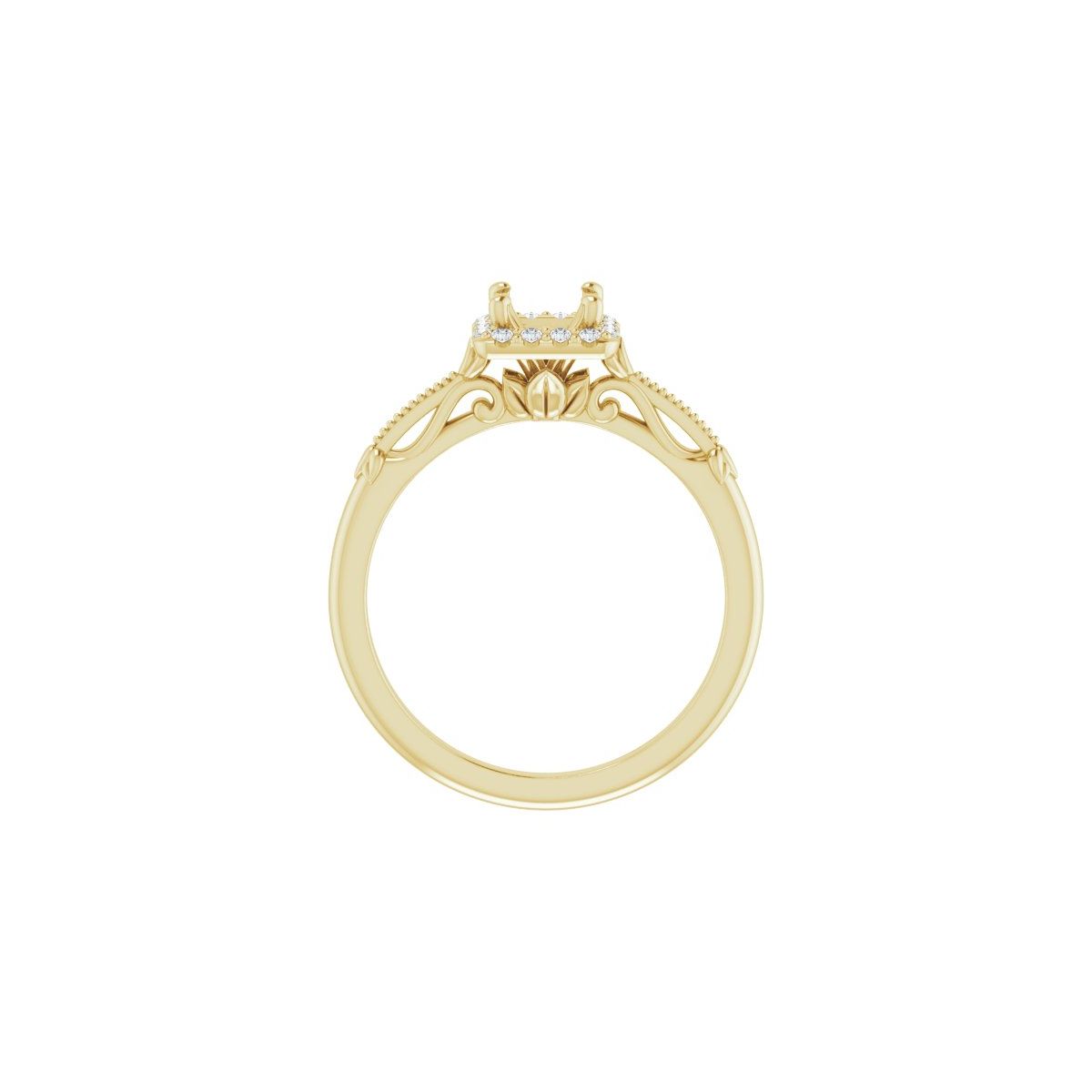 Square Halo-Style Engagement Ring Semi-Mount - gallery - Series 124330