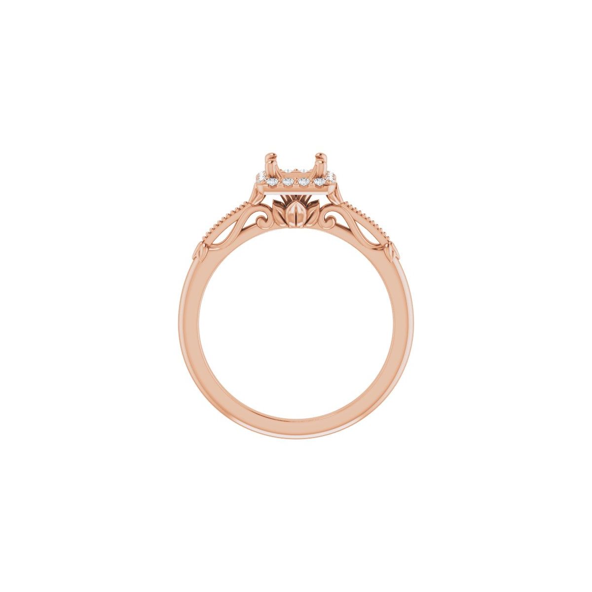 Square Halo-Style Engagement Ring Semi-Mount - gallery - Series 124330