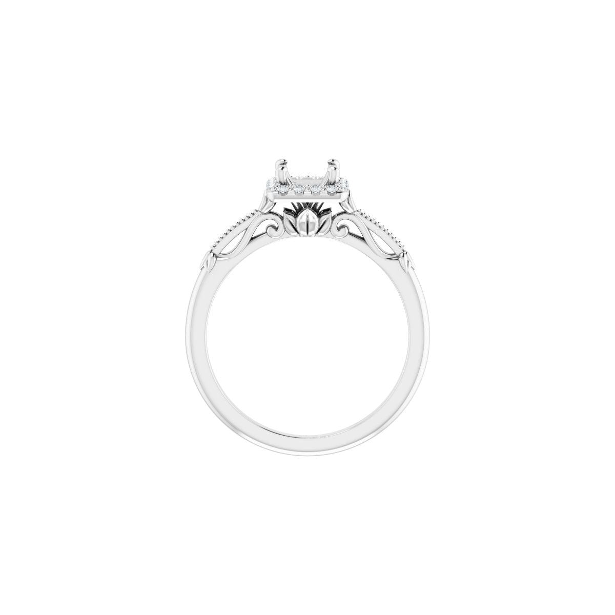 Square Halo-Style Engagement Ring Semi-Mount - gallery - Series 124330