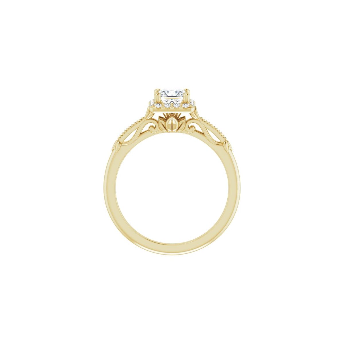Square Halo-Style Engagement Ring Semi-Mount - gallery - Series 124330
