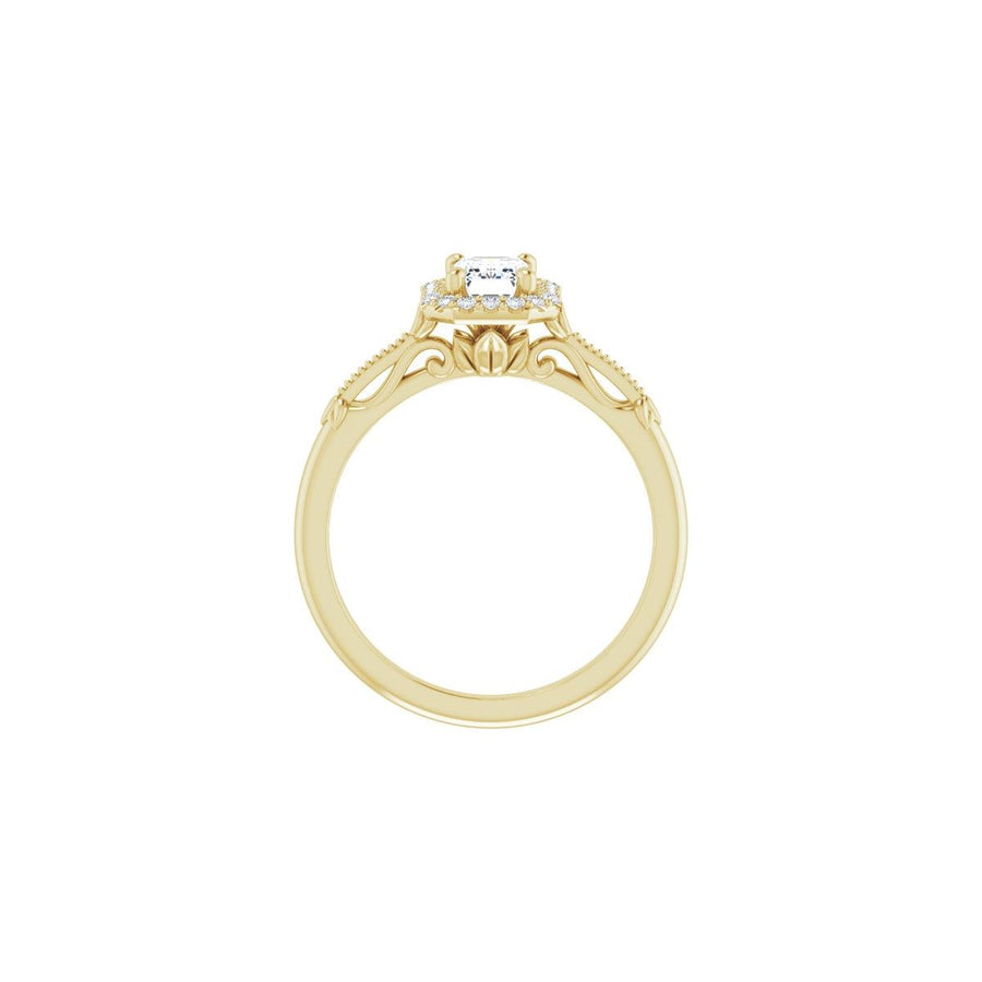 Emerald Halo-Style Engagement Ring Semi-Mount - gallery - Series 124330