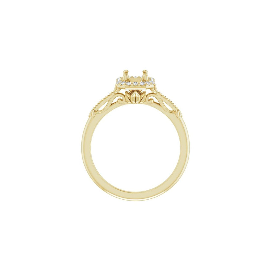 Emerald Halo-Style Engagement Ring Semi-Mount - gallery - Series 124330