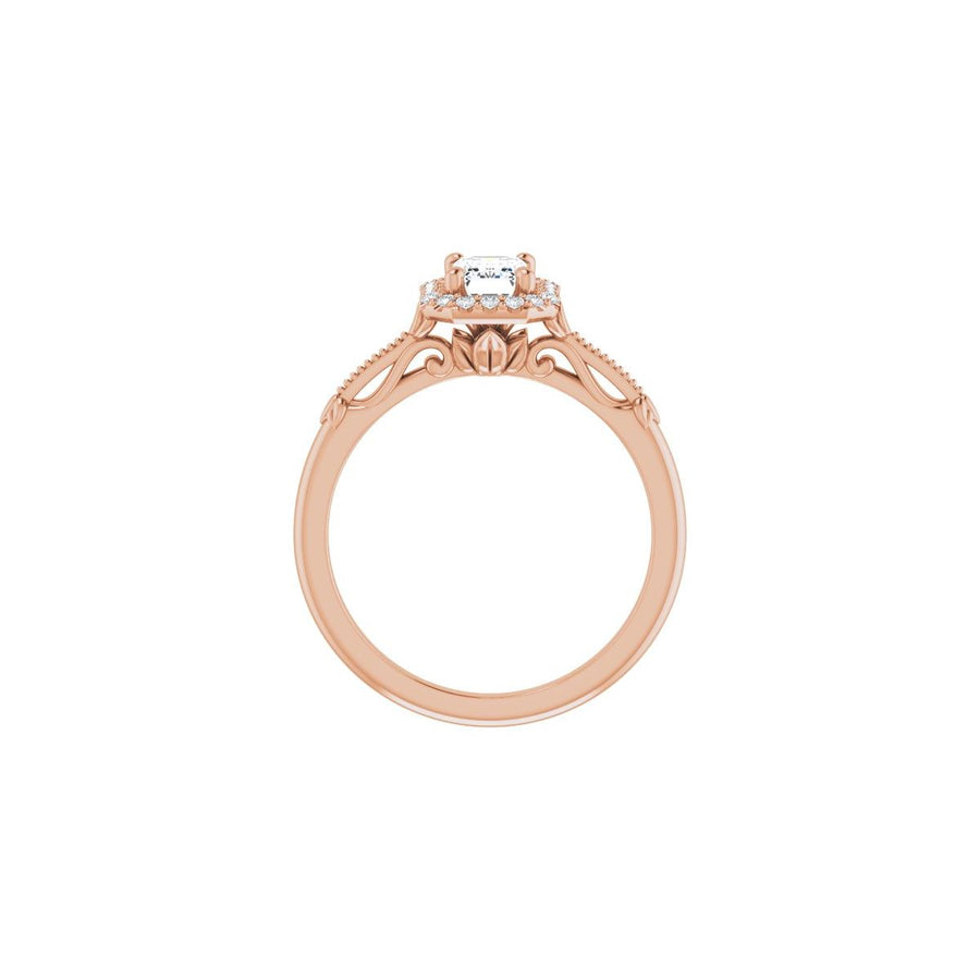Emerald Halo-Style Engagement Ring Semi-Mount - gallery - Series 124330