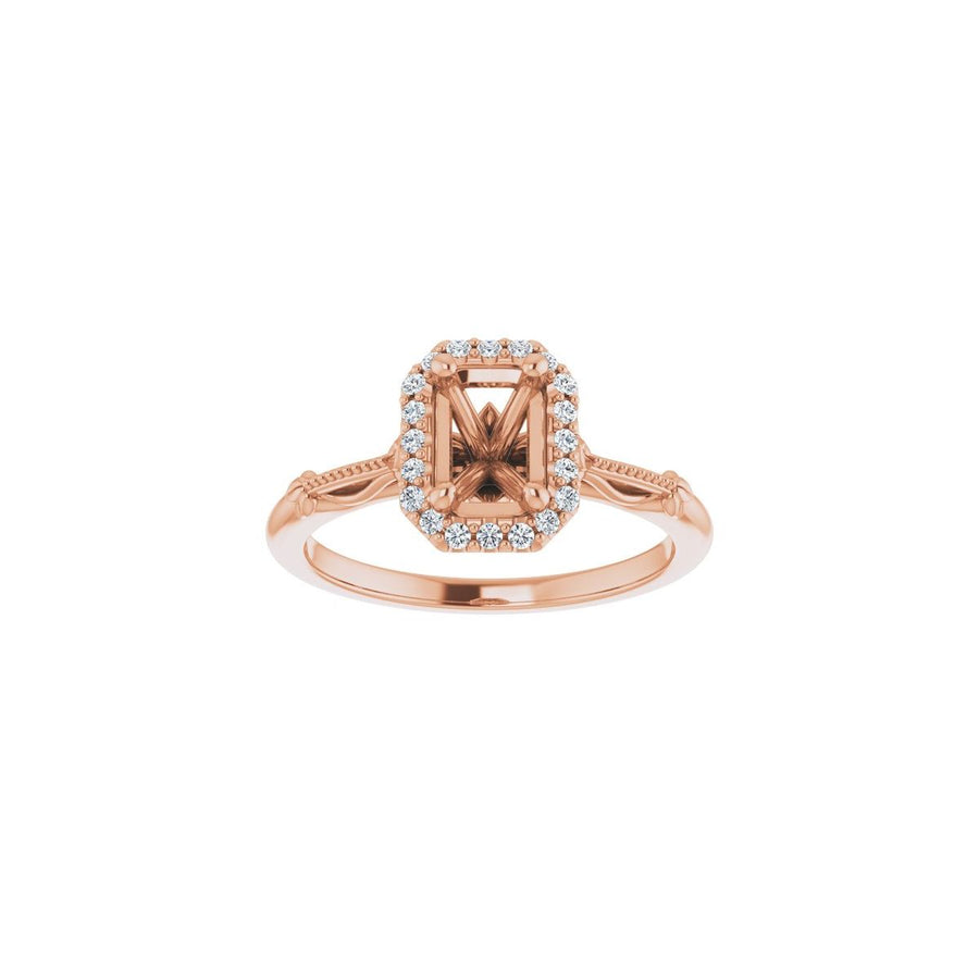 Emerald Halo-Style Engagement Ring Semi-Mount - gallery - Series 124330