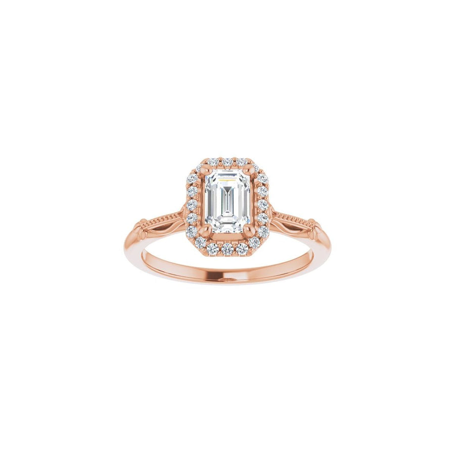 Emerald Halo-Style Engagement Ring Semi-Mount - gallery - Series 124330