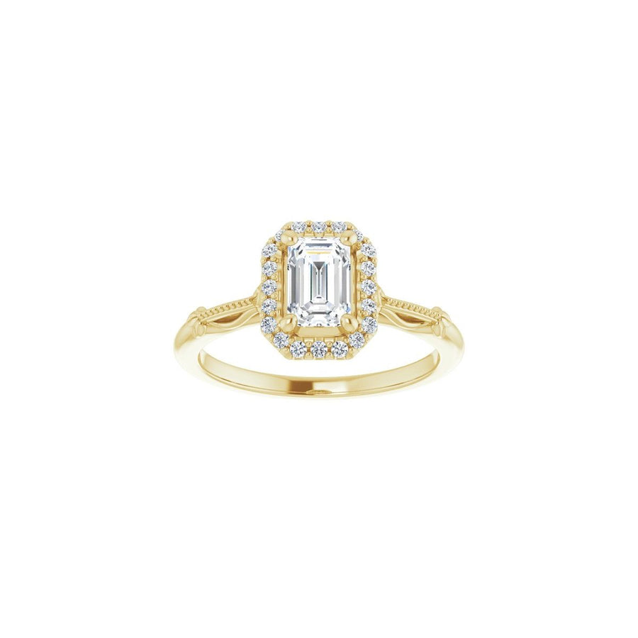 Emerald Halo-Style Engagement Ring Semi-Mount - gallery - Series 124330
