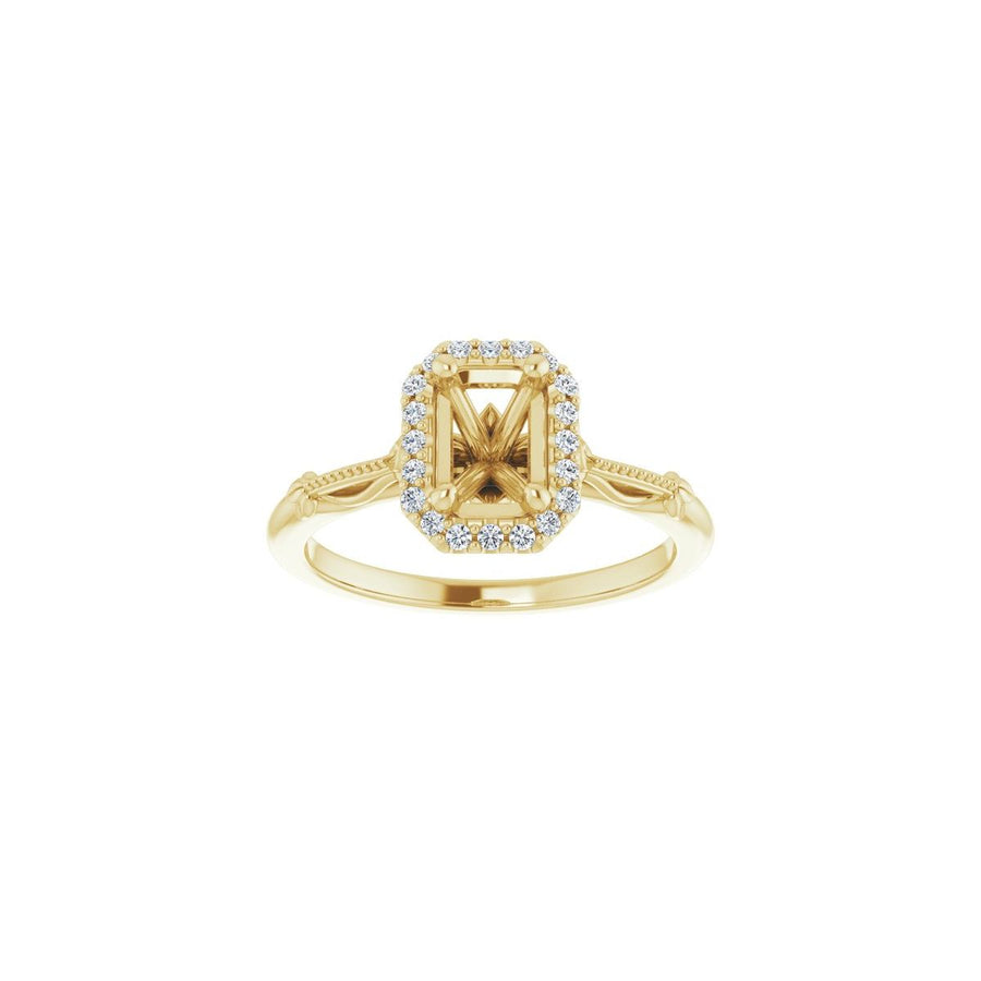 Emerald Halo-Style Engagement Ring Semi-Mount - gallery - Series 124330