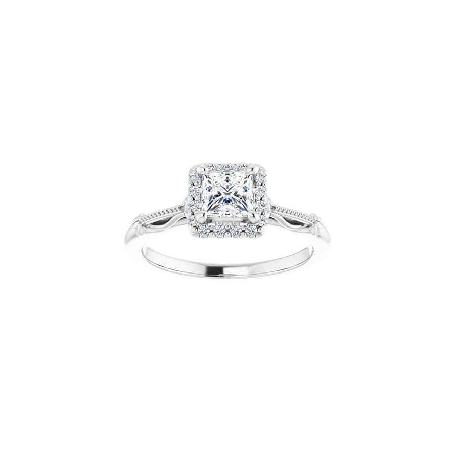 Square Halo-Style Engagement Ring Semi-Mount - gallery - Series 124330