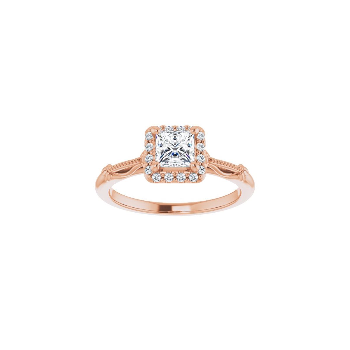 Square Halo-Style Engagement Ring Semi-Mount - gallery - Series 124330