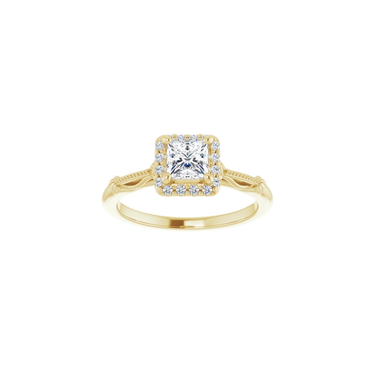 Square Halo-Style Engagement Ring Semi-Mount - gallery - Series 124330