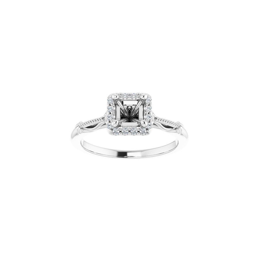 Square Halo-Style Engagement Ring Semi-Mount - gallery - Series 124330