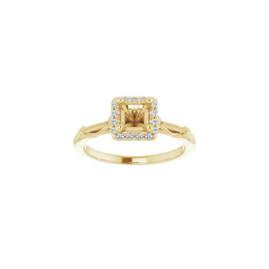 Square Halo-Style Engagement Ring Semi-Mount - gallery - Series 124330