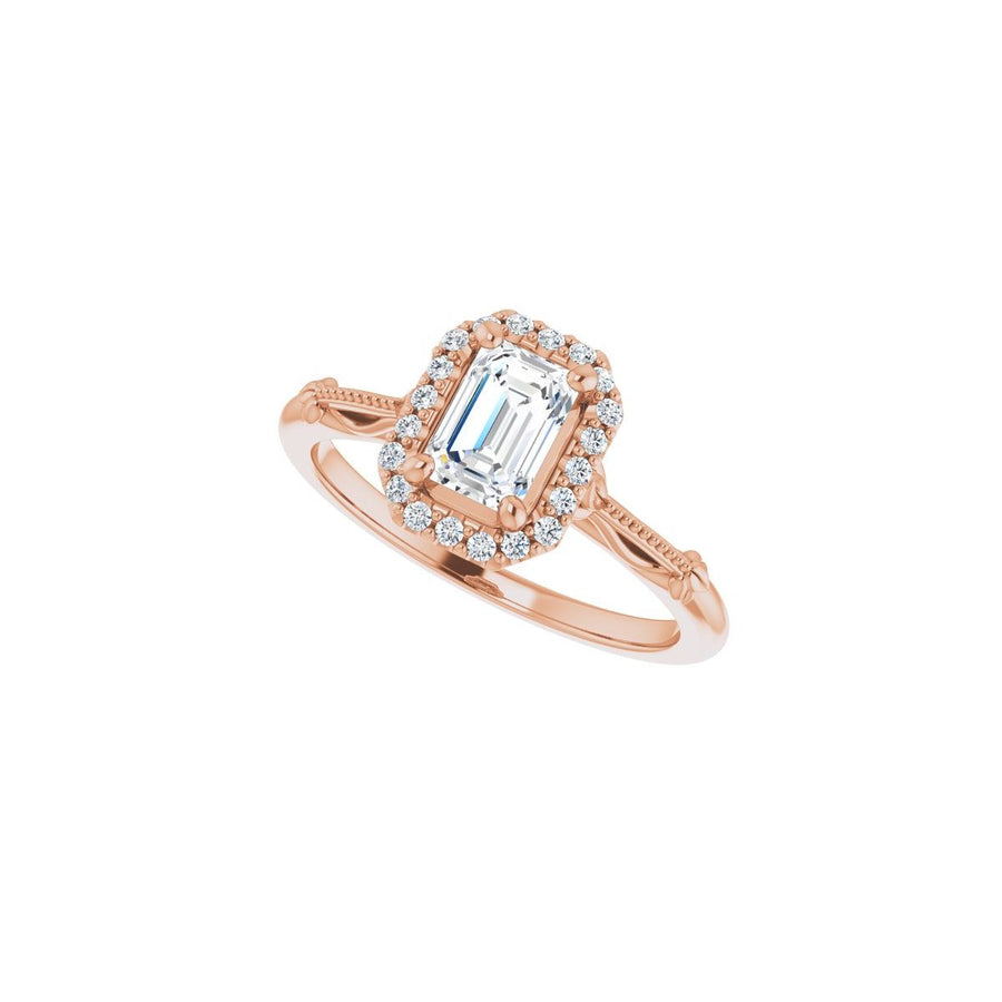 Emerald Halo-Style Engagement Ring Semi-Mount - gallery - Series 124330