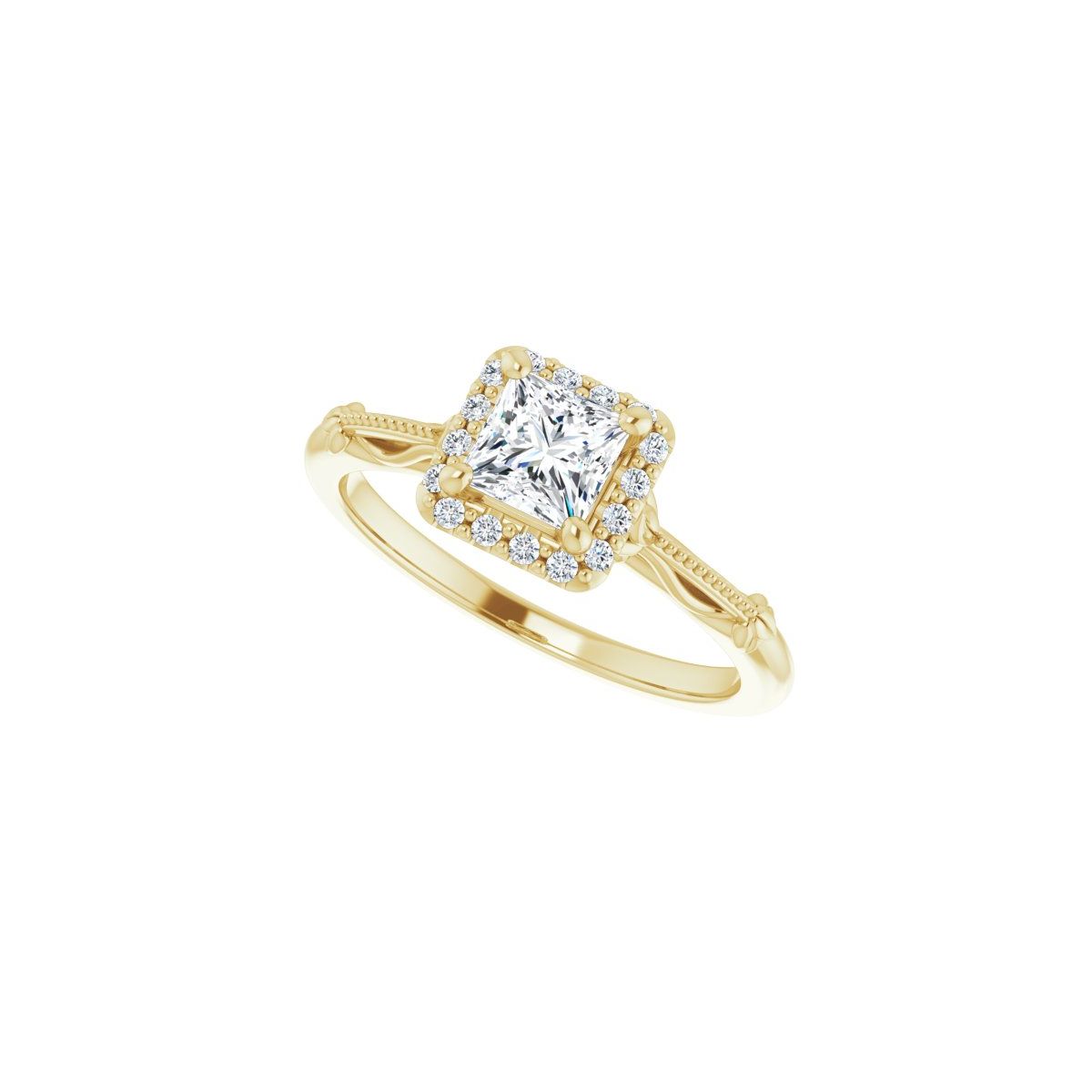 Square Halo-Style Engagement Ring Semi-Mount - gallery - Series 124330