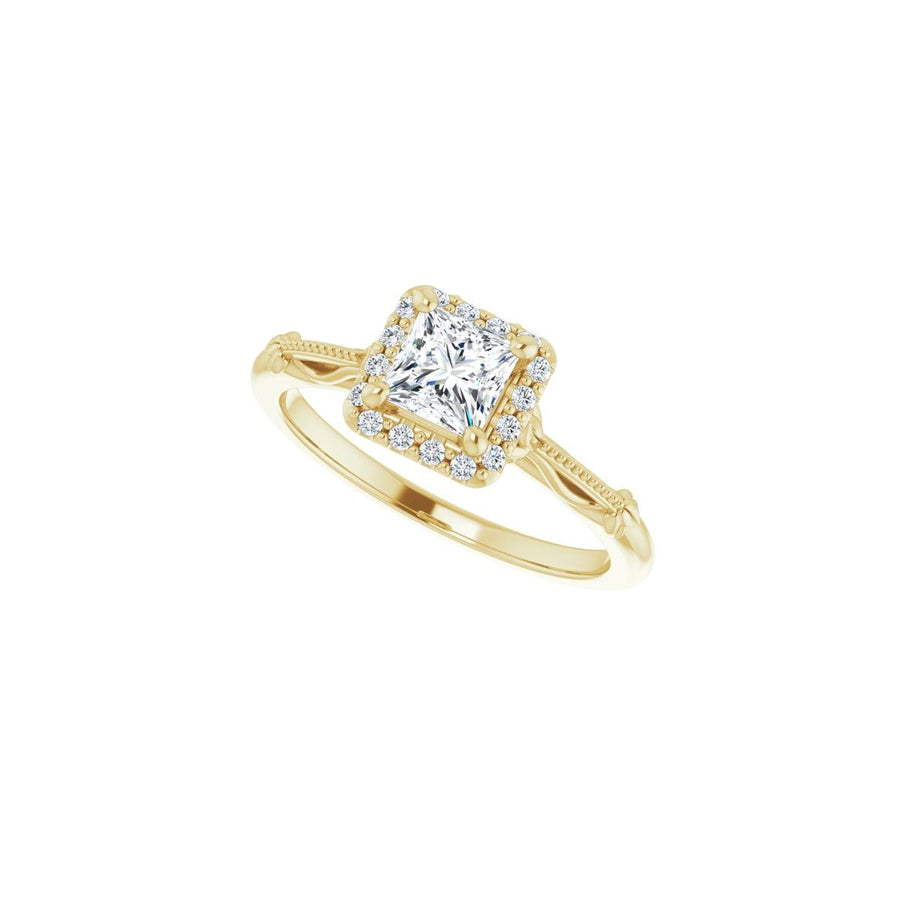 Square Halo-Style Engagement Ring Semi-Mount - gallery - Series 124330