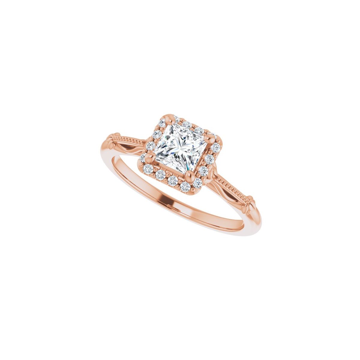 Square Halo-Style Engagement Ring Semi-Mount - gallery - Series 124330