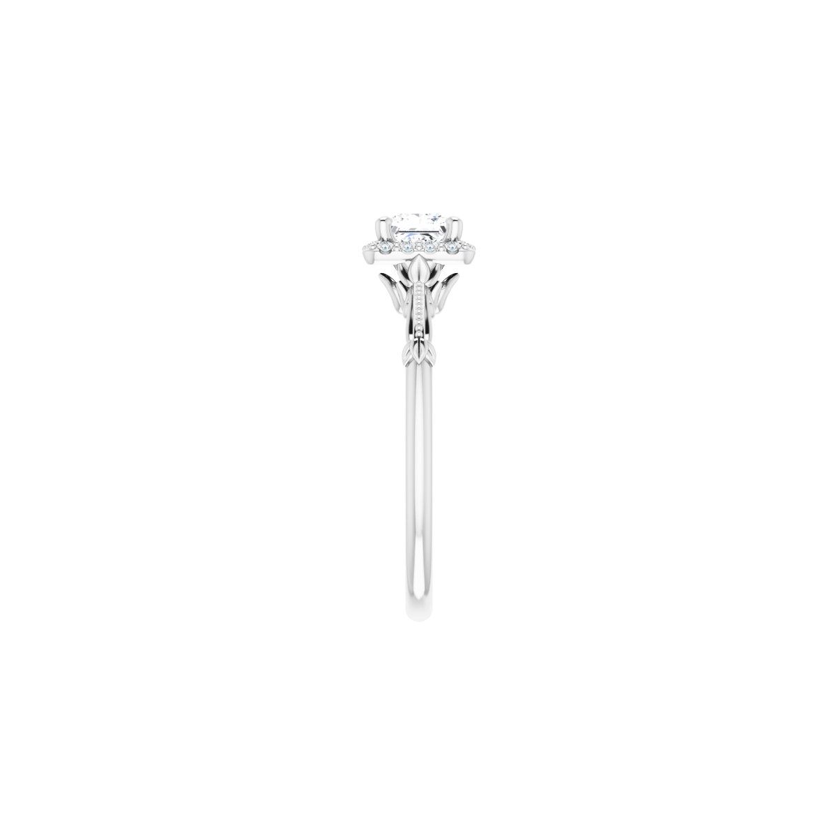 Square Halo-Style Engagement Ring Semi-Mount - gallery - Series 124330
