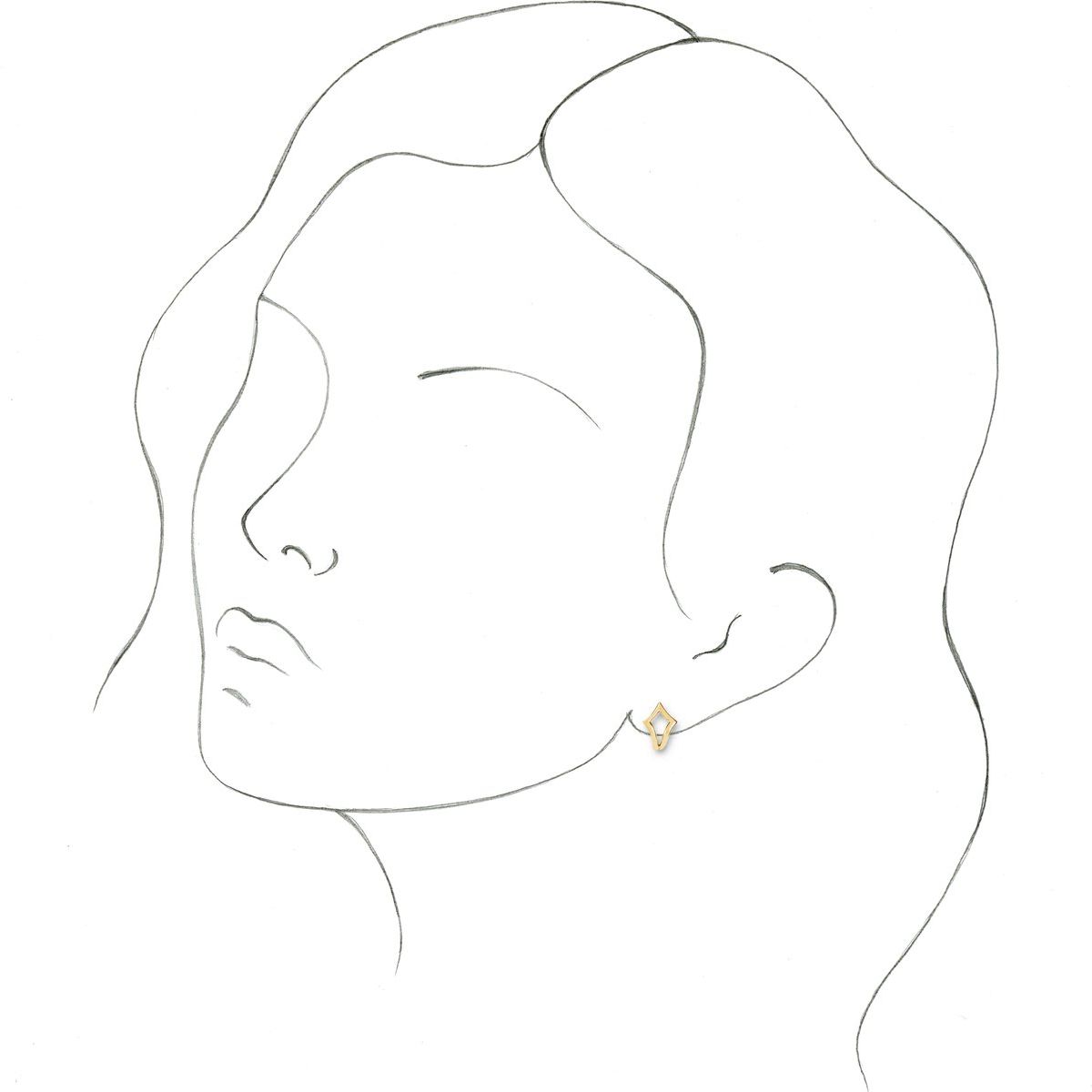 Geometric J-Hoop Earrings