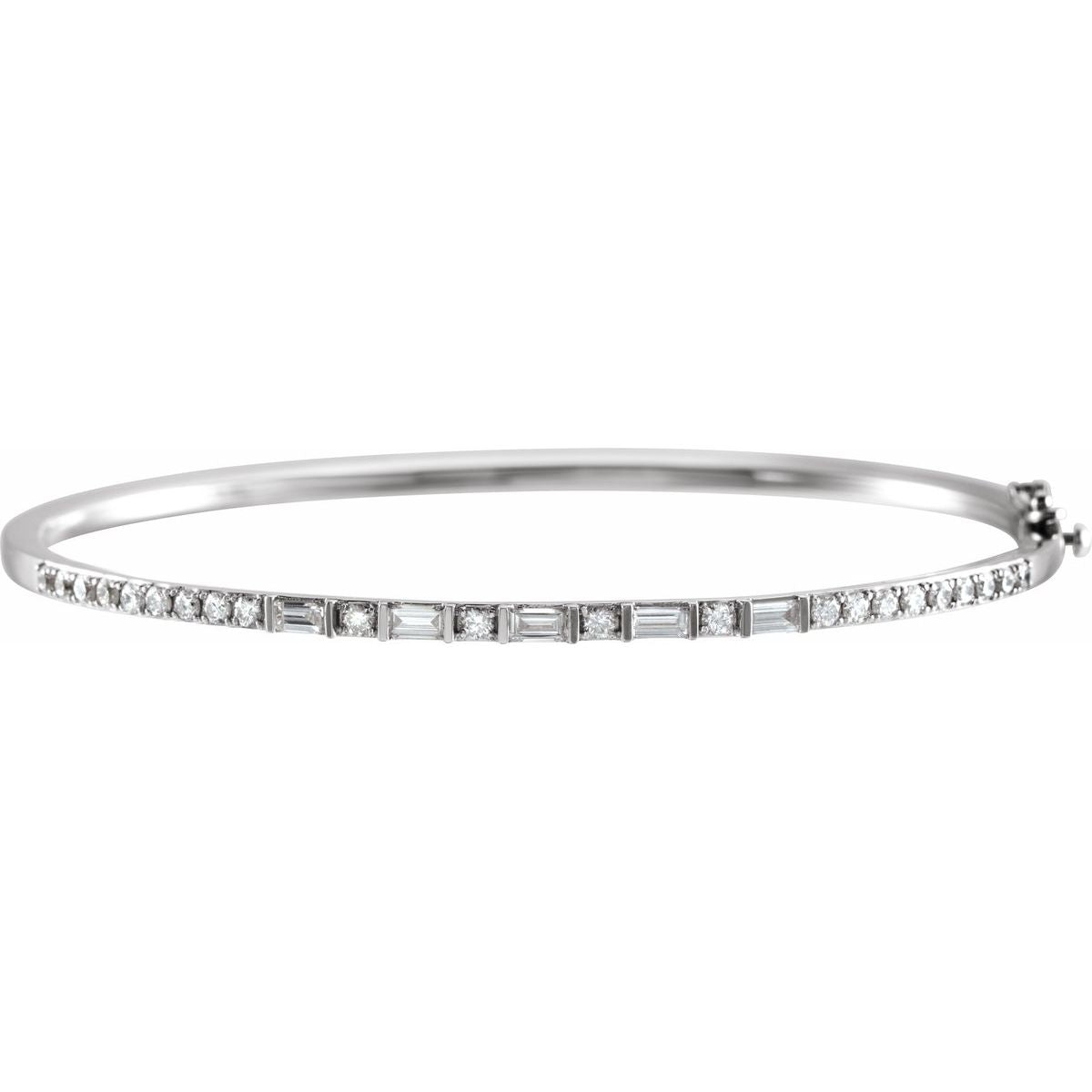 Accented Bangle Bracelet - 14K White Gold - Series 653636