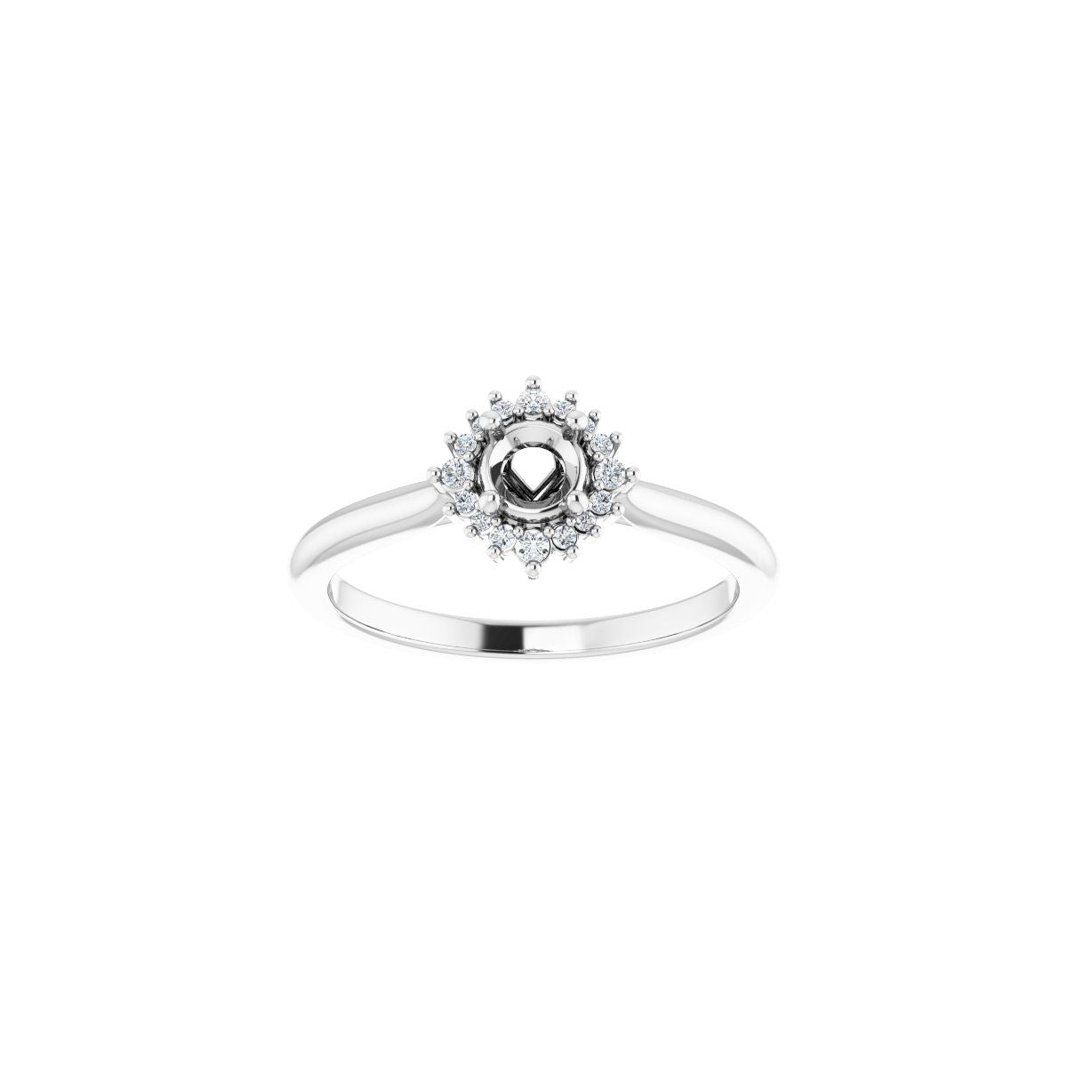Round Halo-Style Engagement Ring Semi-Mount - gallery - Series 124470