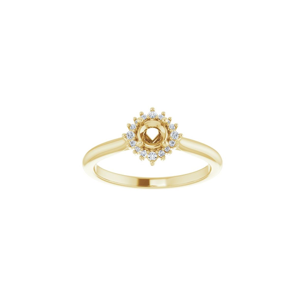 Round Halo-Style Engagement Ring Semi-Mount - gallery - Series 124470