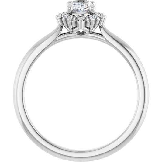 Oval Halo-Style Engagement Ring Semi-Mount - gallery - Series 124470