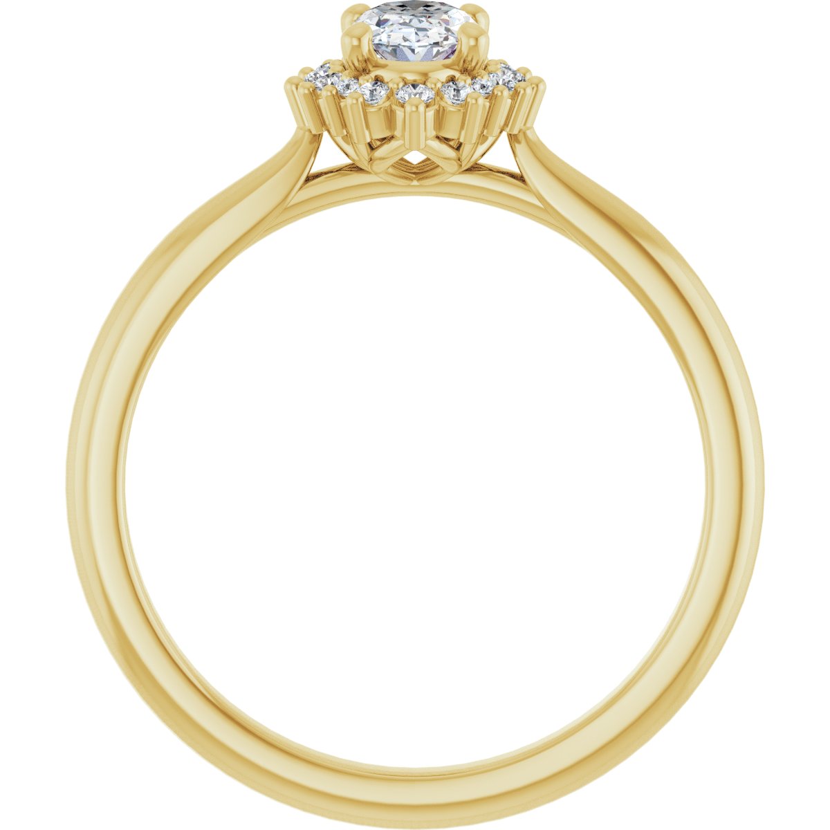 Oval Halo-Style Engagement Ring Semi-Mount - gallery - Series 124470