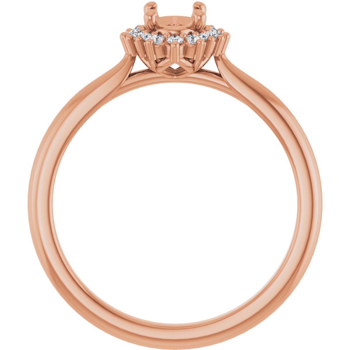 Oval Halo-Style Engagement Ring Semi-Mount - gallery - Series 124470