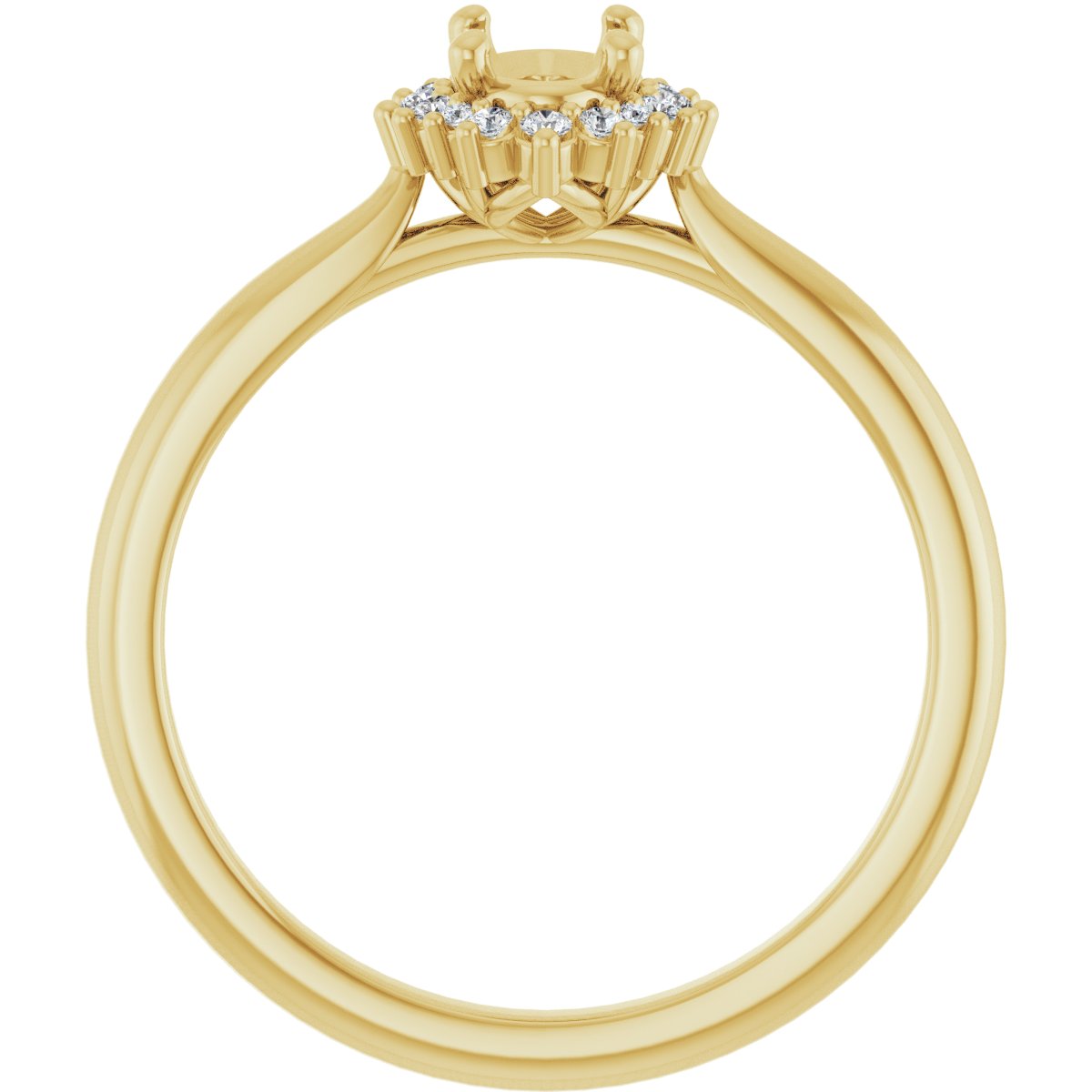 Oval Halo-Style Engagement Ring Semi-Mount - gallery - Series 124470