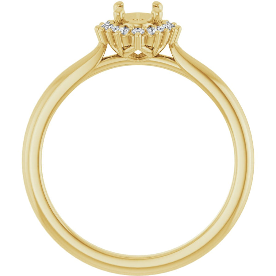 Oval Halo-Style Engagement Ring Semi-Mount - gallery - Series 124470