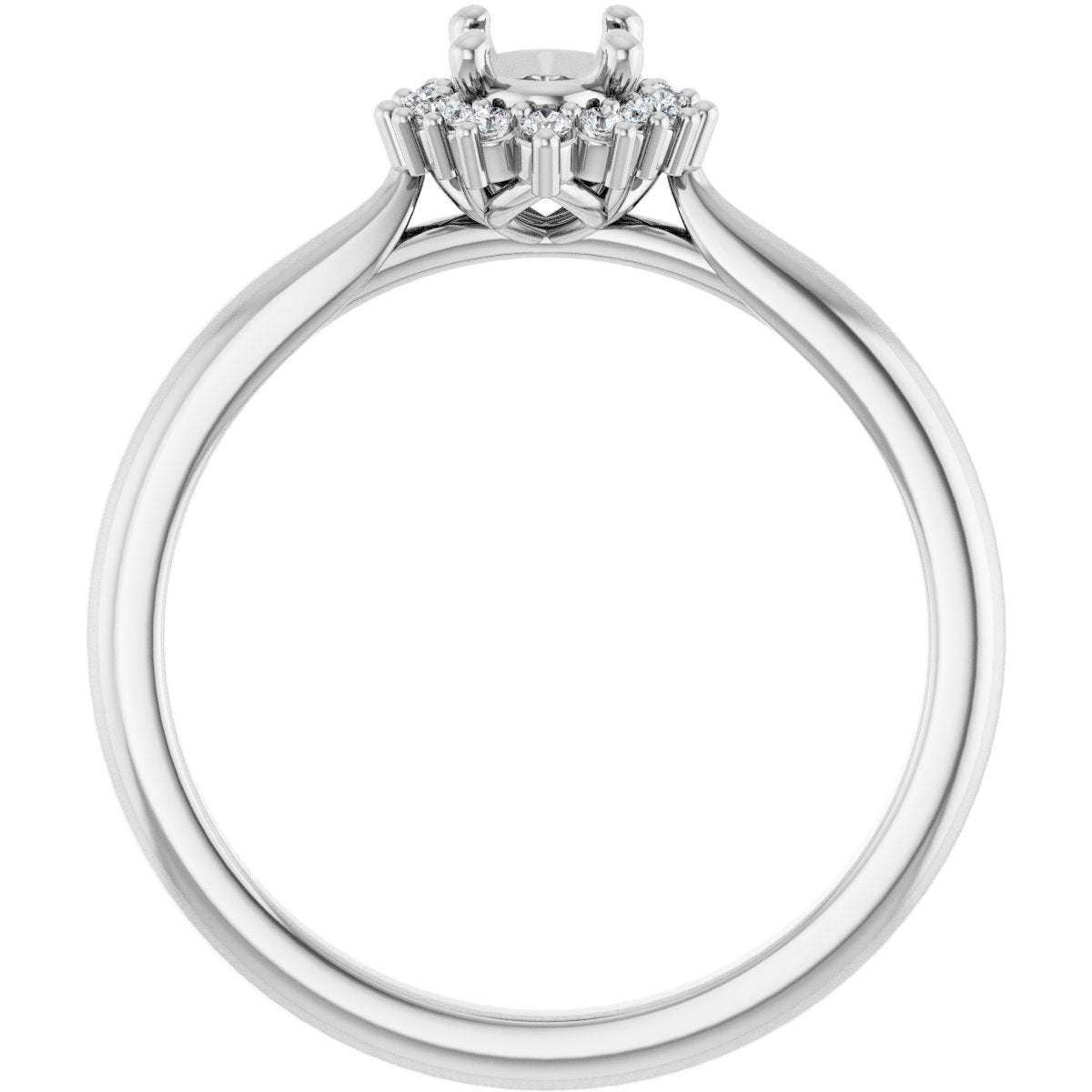 Oval Halo-Style Engagement Ring Semi-Mount - gallery - Series 124470