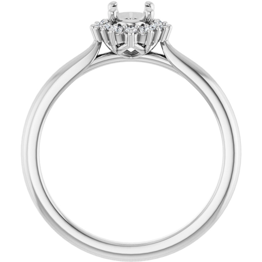 Oval Halo-Style Engagement Ring Semi-Mount - gallery - Series 124470